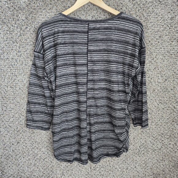 T by Talbots Top Womens Medium Black Striped Scoop Neck‎ Tunic Casual Ladies - Picture 7 of 7